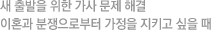 새 출발을 위한 가사 문제 해결, 이혼과 분쟁으로부터 가정을 지키고 싶을 때