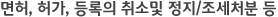 면허, 허가, 등록의 취소및 정지/조세처분 등